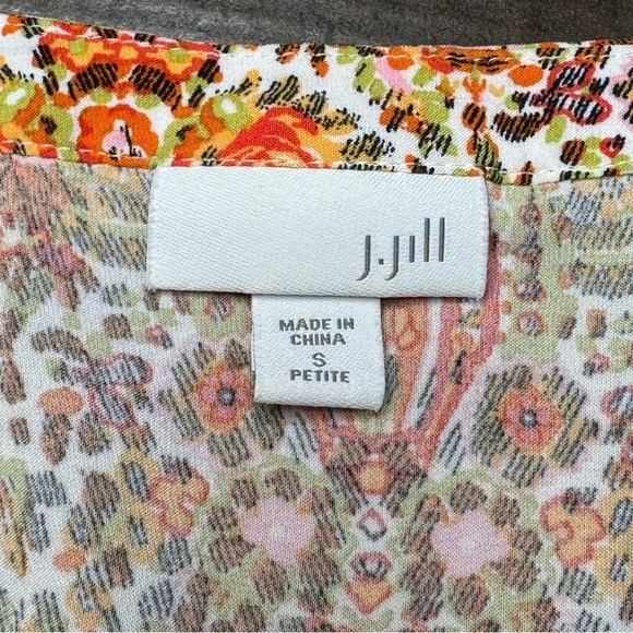 J. Jill Orange and Pink Relaxed Sleeveless Tank Top small petite - Picture 7 of 13